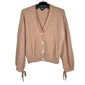 PAIGE Bougainvillea Knit Cardigan Sweater Medium Camel